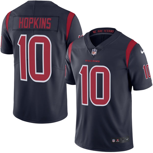 Nike Texans #10 DeAndre Hopkins Navy Blue Men's Stitched NFL Limited Rush Jersey